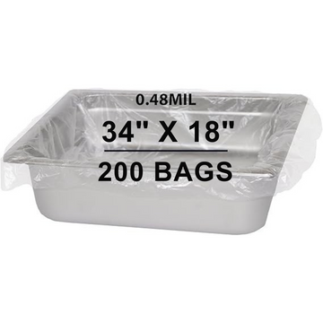34X18 inches Poly Pan Liners 0.48 Mil Full Pan Deep PTL